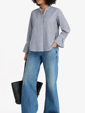 Derek Lam 10 Crosby black and white striped cotton blouse Size 8